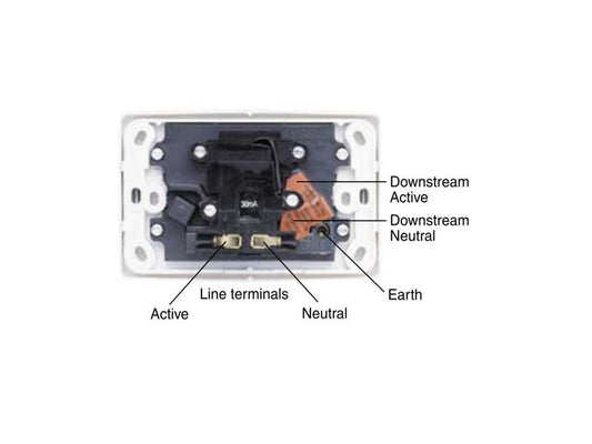 Clipsal 2000 Series Flush Switch 1 Gang, 2 Pole, 250VAC, 10mA, Vertical, RCD Protected | White Electric